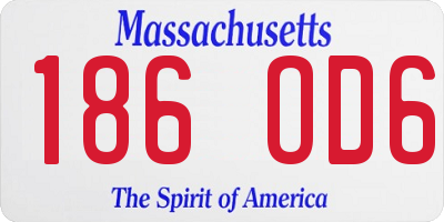 MA license plate 186OD6