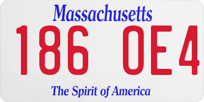MA license plate 186OE4