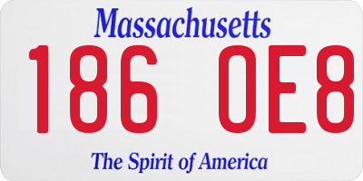 MA license plate 186OE8