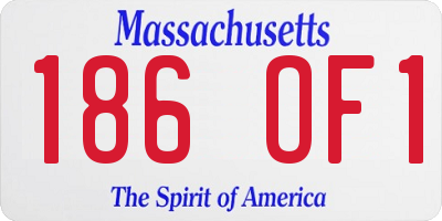 MA license plate 186OF1