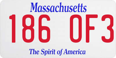 MA license plate 186OF3
