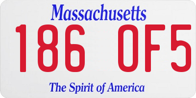 MA license plate 186OF5