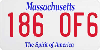 MA license plate 186OF6