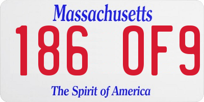 MA license plate 186OF9