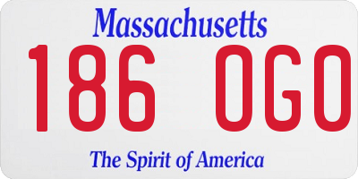 MA license plate 186OG0