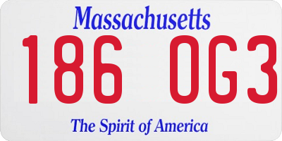MA license plate 186OG3