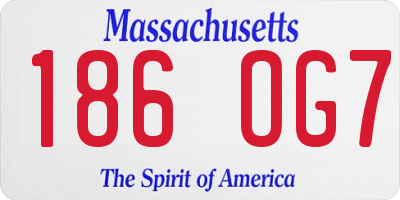 MA license plate 186OG7