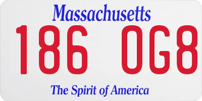 MA license plate 186OG8