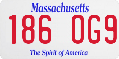 MA license plate 186OG9