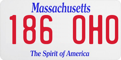 MA license plate 186OH0
