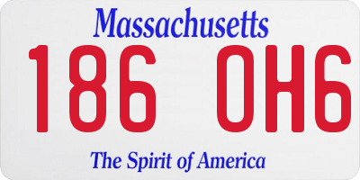 MA license plate 186OH6