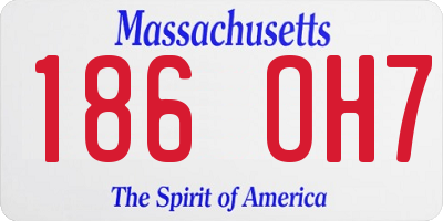 MA license plate 186OH7