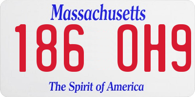 MA license plate 186OH9
