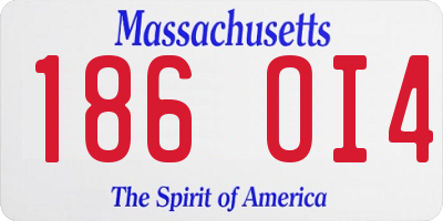 MA license plate 186OI4
