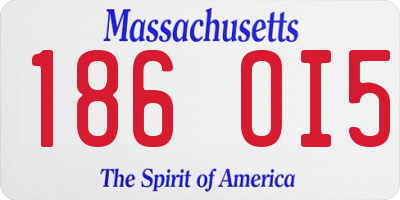 MA license plate 186OI5