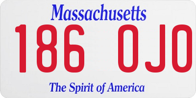 MA license plate 186OJ0