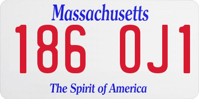 MA license plate 186OJ1