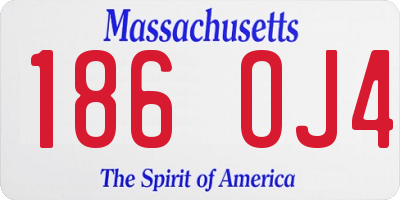 MA license plate 186OJ4