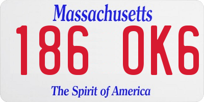 MA license plate 186OK6