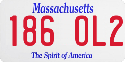 MA license plate 186OL2