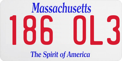 MA license plate 186OL3