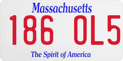 MA license plate 186OL5
