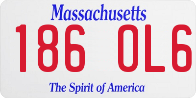 MA license plate 186OL6
