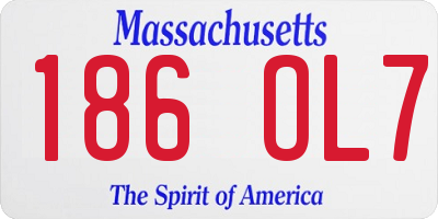 MA license plate 186OL7