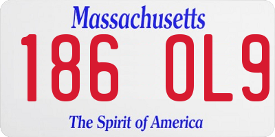MA license plate 186OL9