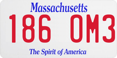 MA license plate 186OM3