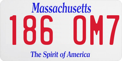 MA license plate 186OM7