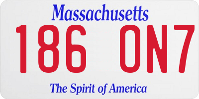 MA license plate 186ON7