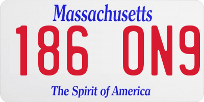 MA license plate 186ON9