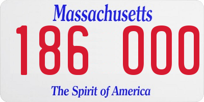 MA license plate 186OO0