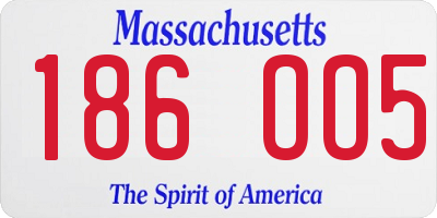 MA license plate 186OO5