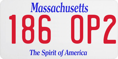 MA license plate 186OP2
