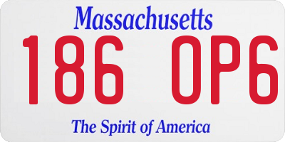 MA license plate 186OP6