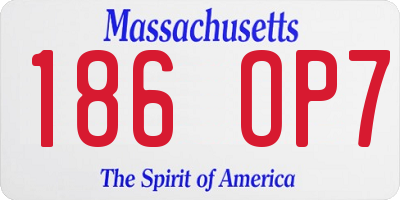 MA license plate 186OP7