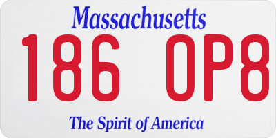 MA license plate 186OP8