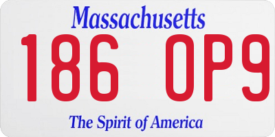 MA license plate 186OP9