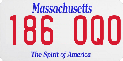 MA license plate 186OQ0