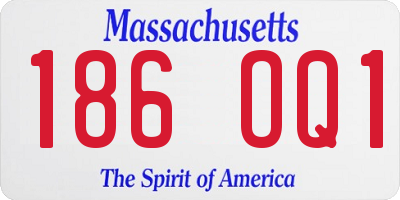 MA license plate 186OQ1