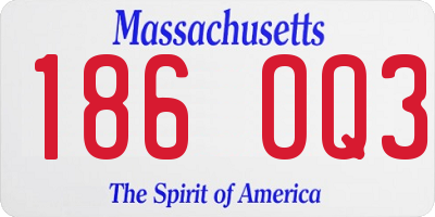 MA license plate 186OQ3