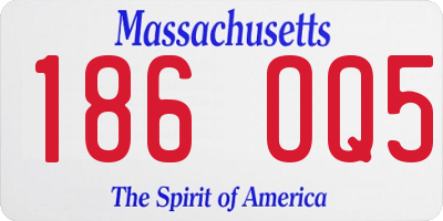 MA license plate 186OQ5
