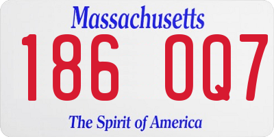 MA license plate 186OQ7