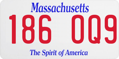 MA license plate 186OQ9