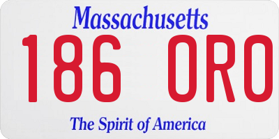 MA license plate 186OR0