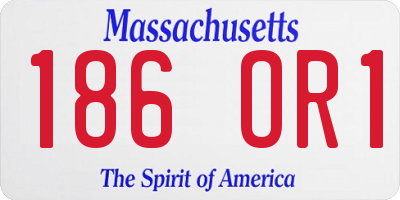 MA license plate 186OR1