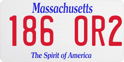 MA license plate 186OR2
