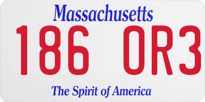 MA license plate 186OR3